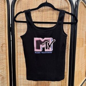 MTV Black and Pink Logo Tank Top